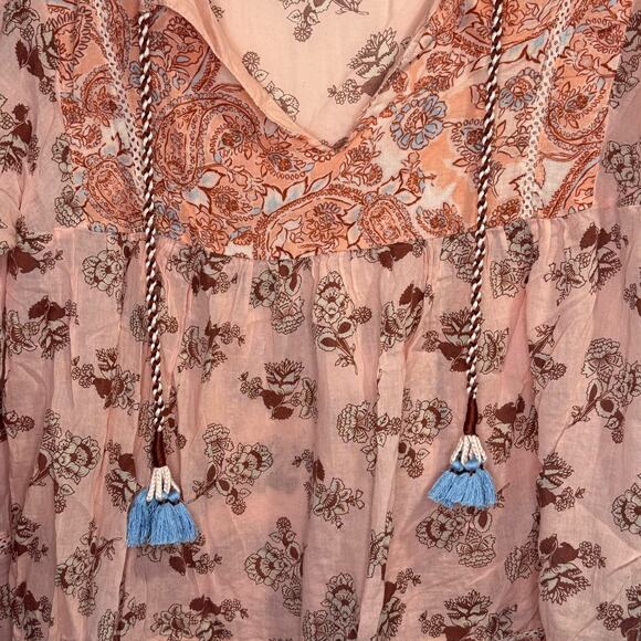 Rachel Zoe Floral Long Sleeve Babydoll Top Size M - Picture 4 of 11